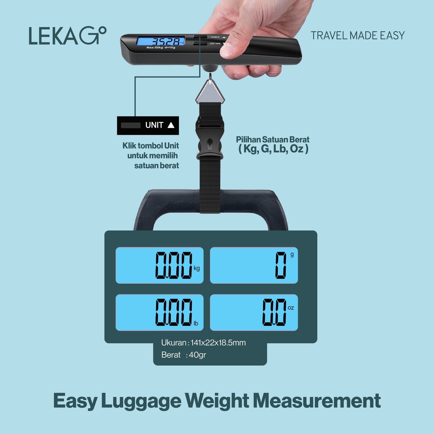 LEKA Go! Lite Weight Portable Digital Scale
