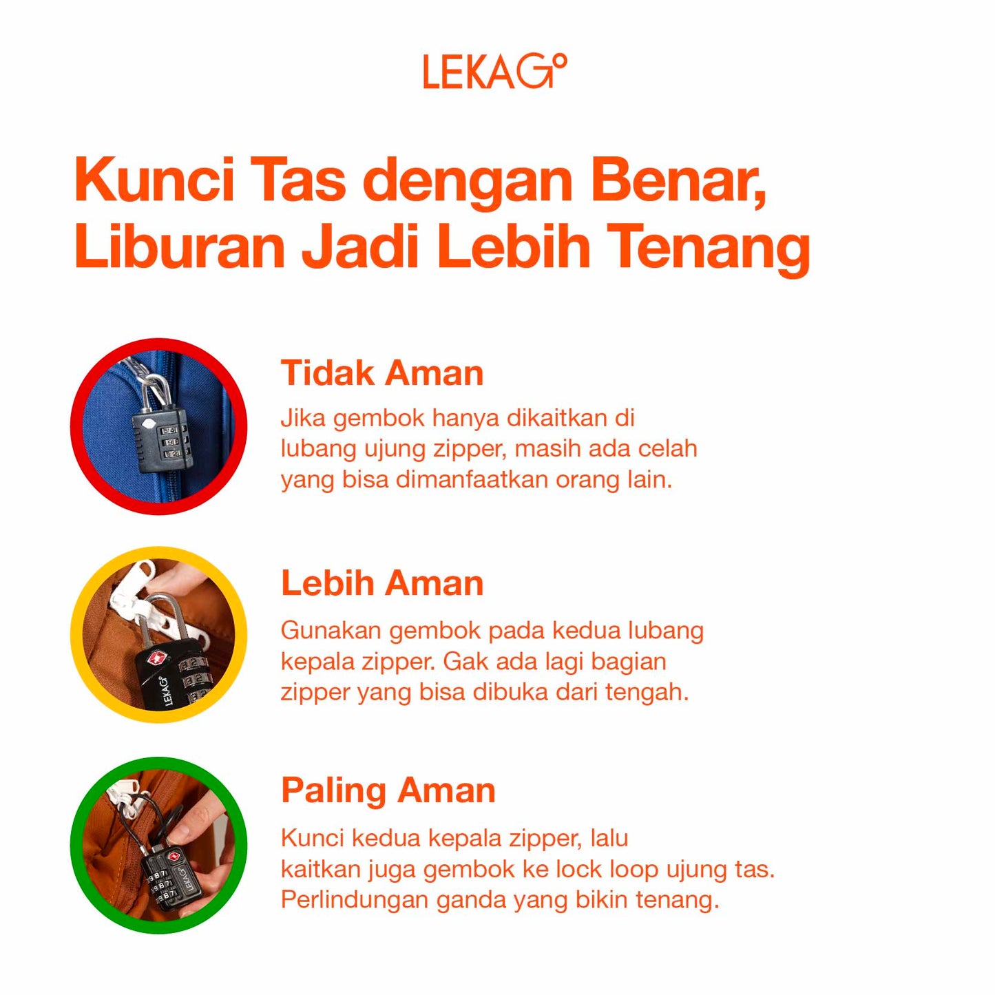 LEKA Go! Gembok Koper & Tas