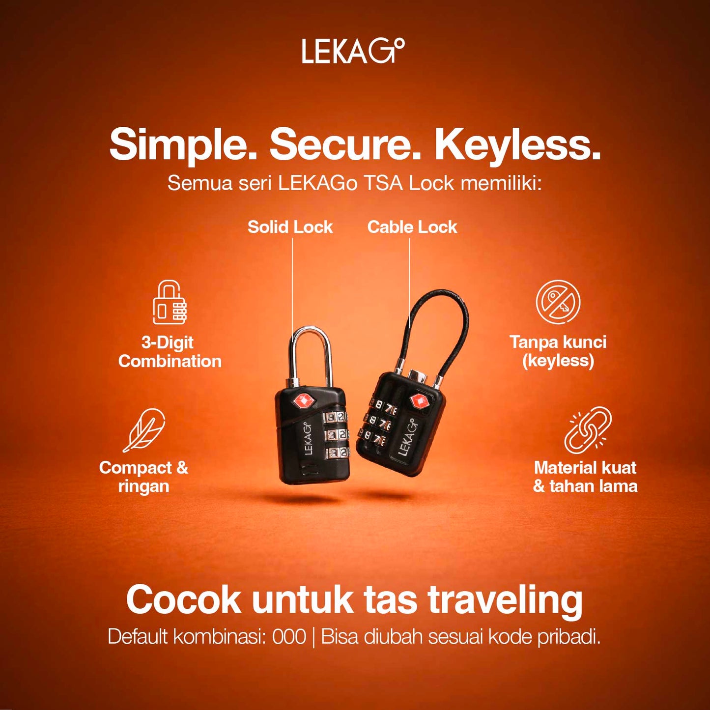 LEKA Go! Gembok Koper & Tas