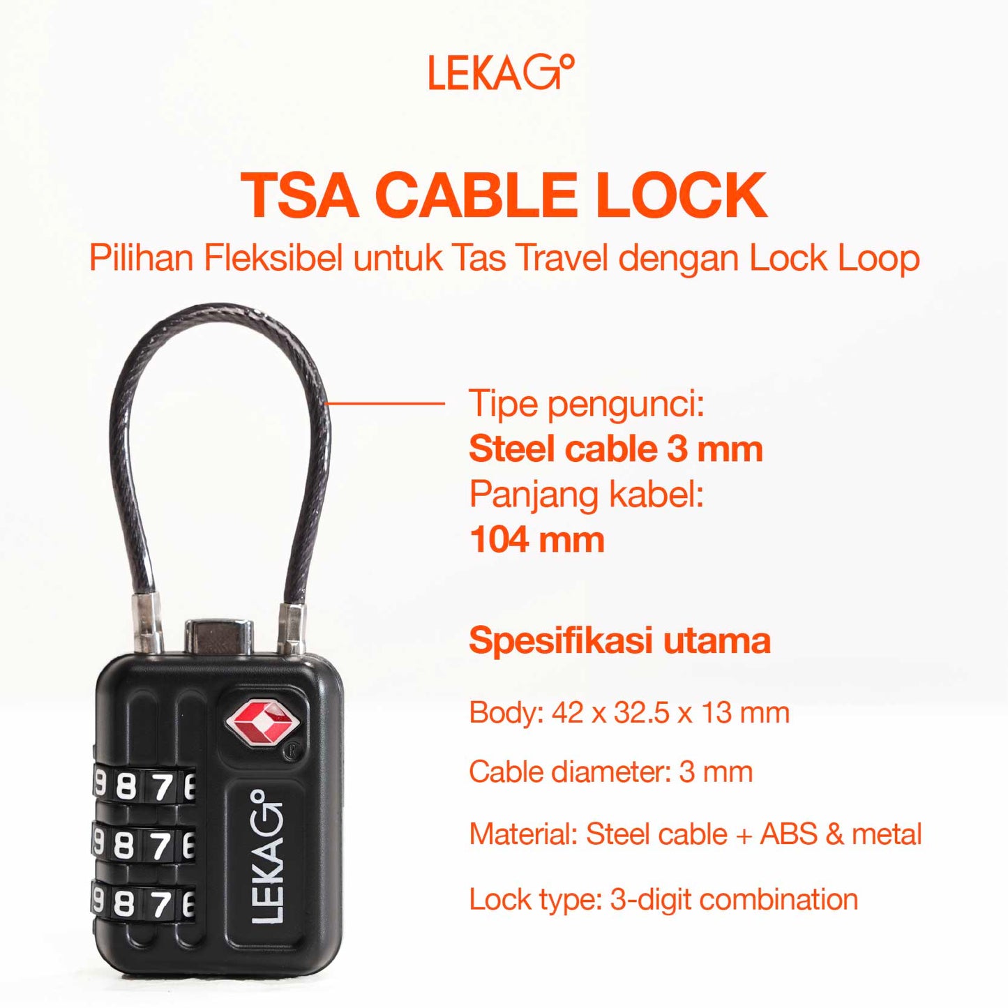 LEKA Go! Gembok Koper & Tas