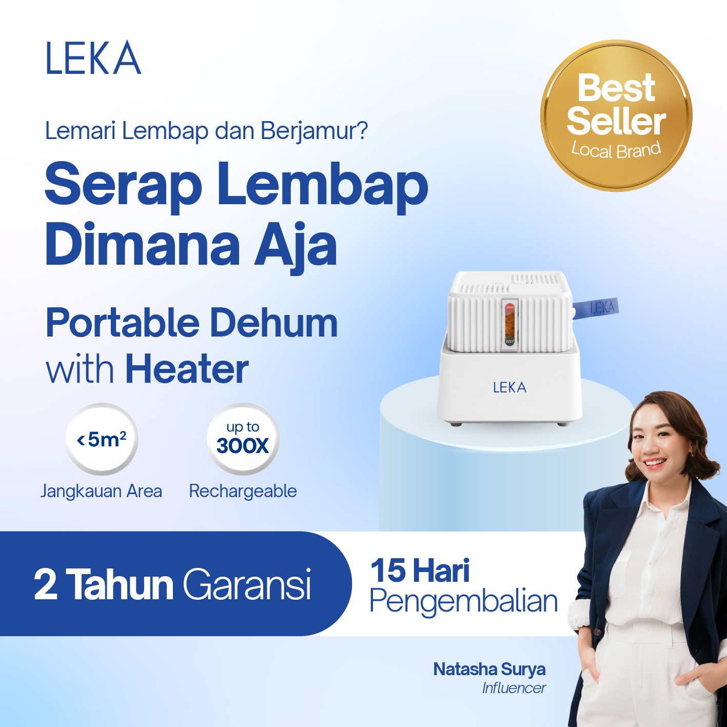 LEKA DH6218 Portable Dehumidifier