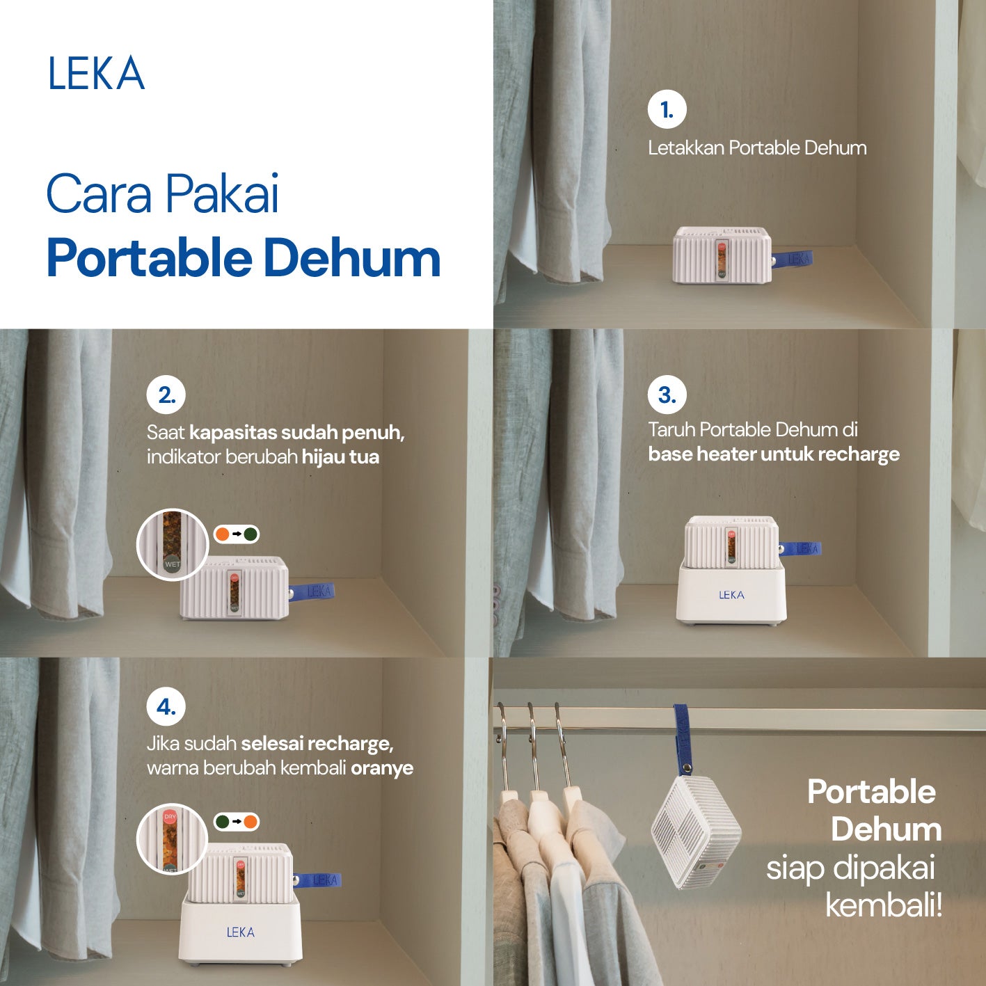 LEKA DH6218 Portable Dehumidifier