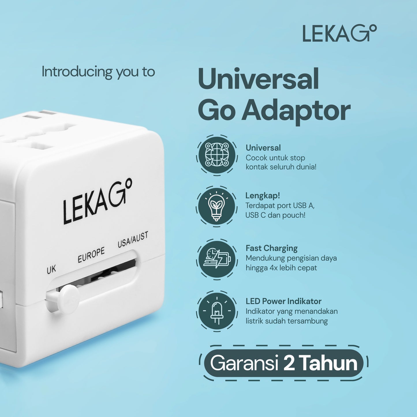 LEKA Go! Travel Adaptor