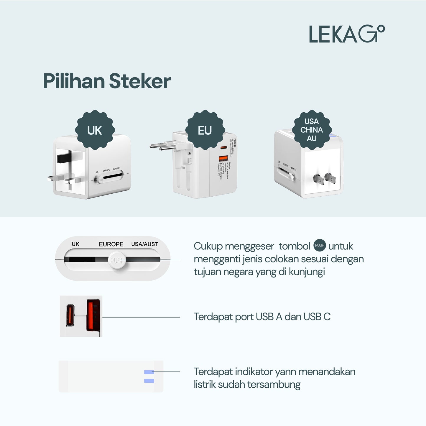 LEKA Go! Travel Adaptor