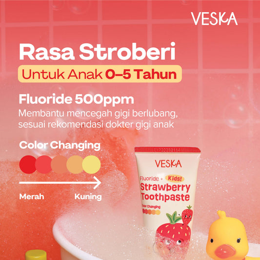 Veska by LEKA Smile Booster Kids Toothpaste Strawberry (0-5 Years)