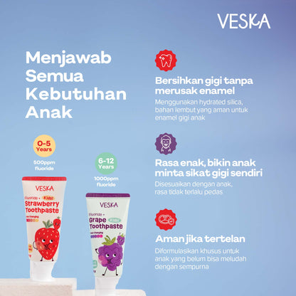 Veska by LEKA Smile Booster Kids Toothpaste Grape (6-12 Years)