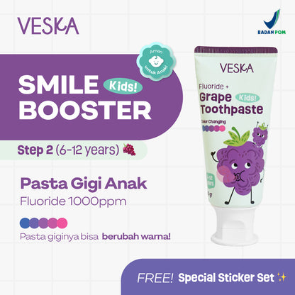 Veska by LEKA Smile Booster Kids Toothpaste Grape (6-12 Years)