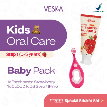 Veska by LEKA Smile Booster Kids Toothpaste Strawberry (0-5 Years)