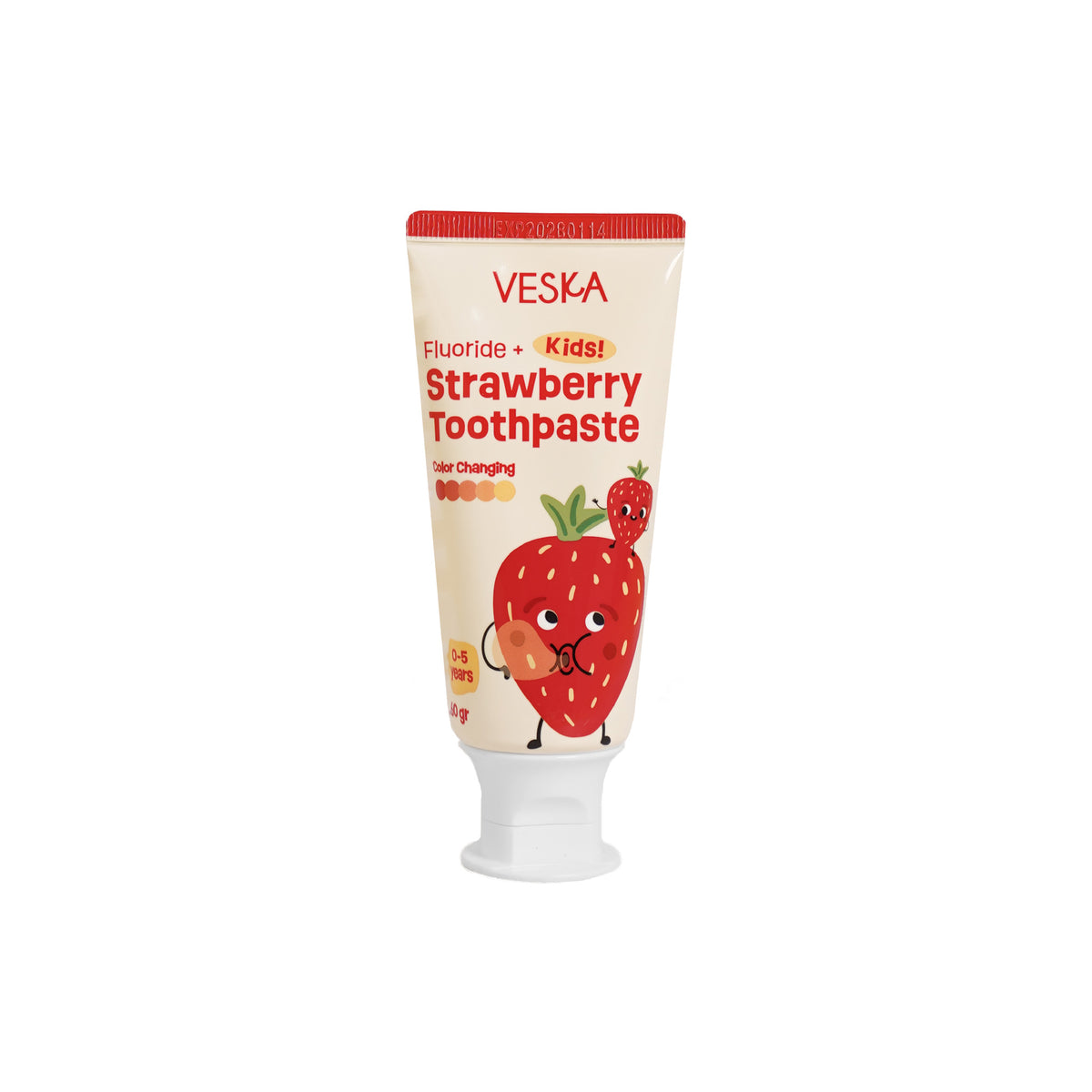 Veska by LEKA Smile Booster Kids Toothpaste Strawberry (0-5 Years)