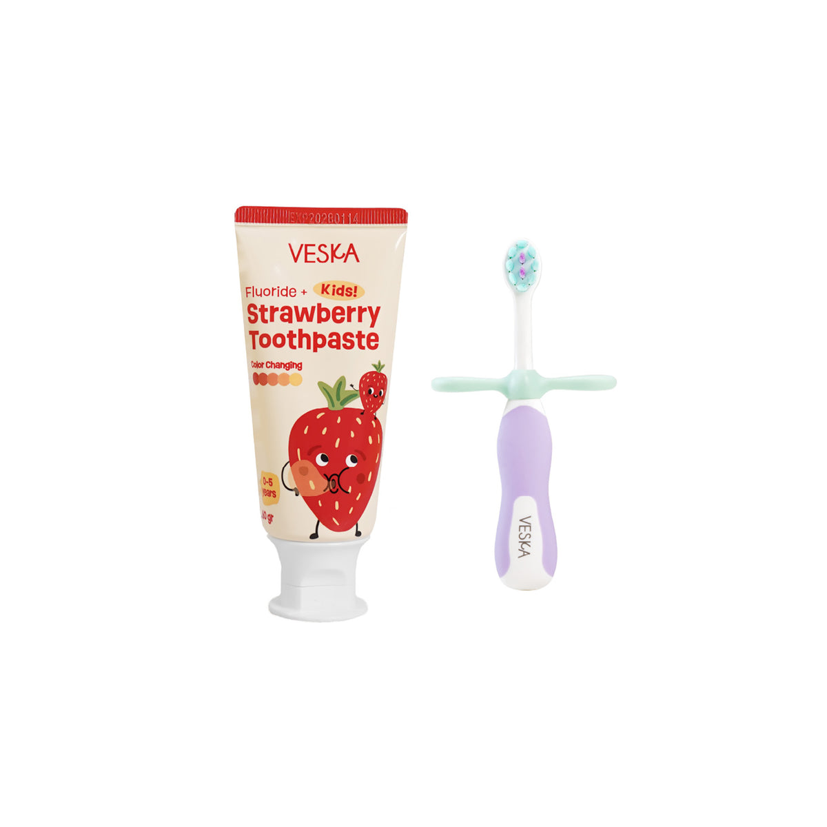 Veska by LEKA Smile Booster Kids Toothpaste Strawberry (0-5 Years)