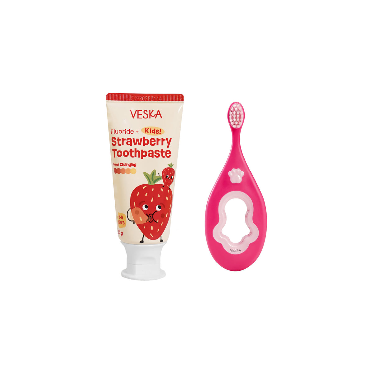 Veska by LEKA Smile Booster Kids Toothpaste Strawberry (0-5 Years)